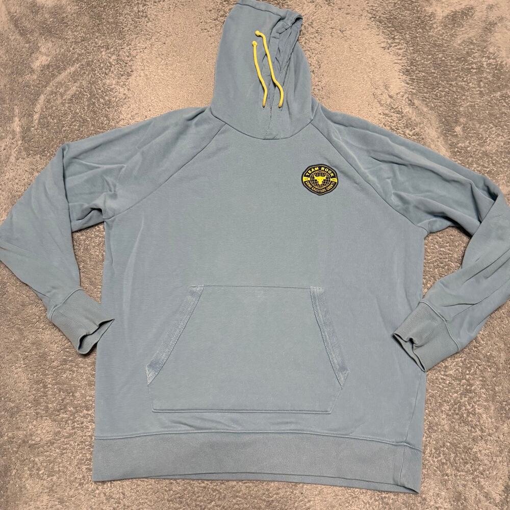 Under Armour Project Rock Hoodie Mens XL Carolina Blue Heavyweight Terry Gym